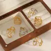 Estilo Ins Diseño de Nicho Anillo Abierto de Acero de Titanio Moda para Mujer Versátil Simple Anillo de Acero Inoxidable que No se Desvanece Pulsera