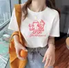 Camiseta de Manga Corta Versátil para Mujer Estilo Coreano y Japonés de Verano con Estampado Único de Dibujos Animados Lindos Diseño de Moda