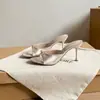 Sandálias de salto alto estilo francês Chuyuji para mulheres, verão de 2026, adequadas para uso ao ar livre, com detalhe de laço, cor nude, elegantes, confortáveis para os pés, sandálias de salto fino