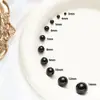 Contas Soltas Perfuradas de ABS Preto Imitação de Pérola 3-14mm Contas Artesanais para DIY em Sapatos, Calças, Chapéus, Pulseiras, Acessórios de Joias
