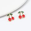 Aretes Ins Verano Fruta Fresca Aretes de Tuerca Elegantes Blancos Combinación de Aretes Multialeación