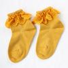 Meias de Primavera e Outono para Meninas com Punhos Bolha, Meias de Princesa, Meias de Renda, Meias de Dança Infantil, Meias de Renda com Laço para Crianças Pequenas