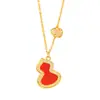 Collar de Calabaza Roja Pu Zuo Jiu No se Desvanece el Color, Oro Arena, Diamante, Tendencia Nacional para Mujer, Cadena Noble y con Sentimiento para Clavícula para Novia