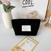 Nova Bolsa de Maquiagem de Lona Corduroy Pequena Fresca Grande Capacidade Portátil Cor Sólida Armazenamento Simples Clutch de Maquiagem