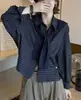 Camisa de cuadros de manga larga de alta gama con 26 botones y cintura ceñida + chal de punto casual vintage de manga larga para mujer