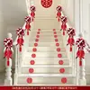 Juego de decoración de pasamanos de escalera para el nuevo hogar de los novios, decoración de boda con personaje "feliz", decoración de pasamanos de escalera de poliéster