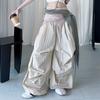 Pantalones de pierna ancha Machete con diseño de cintura cruzada para niñas, temporada de primavera y otoño 2025, estilo callejero americano, deportivos casuales, modernos