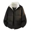 Chaqueta de algodón con cuello alto y bloques de color, unisex, chaqueta acolchada de moda con bloques de color modernos para adolescentes y parejas, abrigo exterior