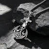 Collar con colgante de calavera punk para hombre de personalidad dominante, rock, ancla de la Marina, colgante de acero de titanio SP492
