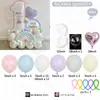Serie Maca 32 pulgadas Blanco Cumpleaños Digital Película de Aluminio Set de Globos Látex Largo Forma de Arcoíris Regalo para Niña