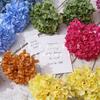 Hortensias Florales Artificiales de 2 Cabezas Simuladas para Ramos de Boda, Arte Floral Hecho a Mano de Alta Gama para Paisajismo de Salón de Bodas y Arreglos Florales