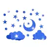 370 estrellas de comercio exterior luna nubes espejo 3d pegatinas de pared decorativas dormitorio pared habitación pared autoadhesivo