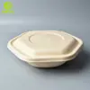 Tazón Hexagonal Ligero, Tazón Desechable Biodegradable de Pulpa para Ensalada, Caja de Empaque Ligera para Llevar el Almuerzo, Lonchera de Pulpa