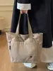 Bolso Tote de Color Sólido Estilo Japonés para el Trabajo Modelo Nuevo 2026 Bolso de Hombro Grande para Estudiantes Bolso de Mano de Nicho de Moda