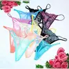 Tanga de Encaje Ropa Interior Sexy para Mujer de Tiro Bajo Moda Transpirable Secado Rápido Cómodo