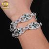 Nuevos Productos Nueva Pulsera Europea y Americana Transfronteriza Hip-hop Plata S925 Moissanita 20mm Trébol de Cuatro Hojas Pulsera Cadena Cubana