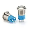 Interruptor de botón metálico con luz LED 16/19/22MM impermeable acero inoxidable autoblocante/autorreestablecimiento normalmente abierto pulsador