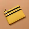 Bolsa para Monedas para Hombre y Mujer, Bolsa para Llaves, Tres Capas con Cremallera, Bolsa de Almacenamiento de Tela, Billetera Pequeña de Lona Simple para Estudiantes, Mini