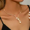 Collar de Perlas y Circonitas Retro Europeo y Americano Transfronterizo Joyería de Novia Novedoso Elegante Gargantilla de Pedrería para Vestido de Novia