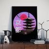 Gato Samurai Japonês ramen nostálgico arte de casa decoração alta qualidade pintura cartoon animal pôster pintura em tela