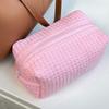 Bolsa de cosméticos tipo gofre de venta caliente transfronteriza, gran capacidad, bolsa de almacenamiento para cuidado de la piel, bolsa de aseo plisada en relieve portátil para niñas