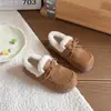 Zapatos de algodón para niñas, zapatos estilo Birkenstock, mocasines infantiles, zapatos cálidos con forro de felpa, nueva colección de invierno 2026, zapatos tipo alpargata para niñas pequeñas