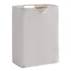Cesta de Lavandería de Algodón y Lino para el Hogar, Cesto de Ropa Sucia de Gran Capacidad, Cesta de Almacenamiento de Juguetes con Asa de Madera, Caja de Almacenamiento Plegable para el Baño