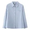 Especial 100 kg Tallas Grandes Otoño Temprano Nueva Moda Estilo Coreano Camisa Hueca de Patchwork, Blusa Elegante para Mujer 0956