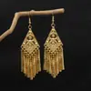 Brincos de Pavão Étnico Golden Bell Tassel Brincos Bohemian Leaf Pingente Brincos Scenic Atacado