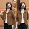 Chaqueta naranja para mujer petite 2026 nuevo casual versátil cuello solapa corte ajustado estilo coreano elegante camisa top