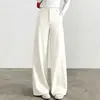Elegantes y versátiles pantalones de pierna ancha con corte curvo para mujer, nueva colección otoño 2026, pantalones casuales de cintura alta, sueltos y relajados, de largo hasta el suelo, que cubren las caderas
