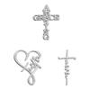 Europeu e Americano Transfronteiriço Mais Vendido Amaze Grace Insígnia de Broche de Cruz com Letras Personalizada Simples Coração de Prata Broche