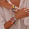 Bz2191 Estilo Coreano Dulce Concha Estilo Océano Pulsera de Cerámica Cristal de Vidrio Fresco Joyería de Mano con Cuentas de Colores para Mujeres