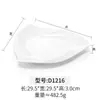 Plato Frío de Restaurante, Plato de Aperitivos, Plato Irregular de Plástico Comercial, Plato Triangular Blanco de Melamina