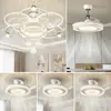 Lámpara de araña con ventilador para sala de estar de lujo minimalista italiano, luz principal de estilo simple moderno para el pasillo, lámpara de ventilador para comedor, accesorios de iluminación Zhongshan