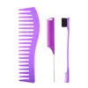 Peine Alisador de Cabello Suave Multiusos Salón de Barbería Peine Masajeador para el Hogar Set de Peines Morados Cepillo para Cejas del Hogar Peine de Cola Puntiaguda