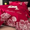 Juego de cama de cuatro piezas de bordado de alta gama con lijado Clase A, algodón agradable a la piel, lujo ligero, funda de edredón de alta gama, protector de cama, grupo de compra de regalo 4