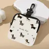 Cartera de Monedas Impresa, Cuero Artificial, Bolsa de Almacenamiento Impermeable con Cremallera de Imitación de Cuero, Mini Bolsa Multifuncional para Auriculares, Bolsa para Golosinas de Entrenamiento para Perros