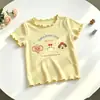 Camiseta de Manga Corta de Verano 2026 para Niñas de Amazon, Camiseta Básica de Media Manga de Seda Helada para Niños, Top Elegante para Bebé