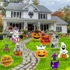 Decoración de Cartón para Patio de Halloween: Fantasma, Calabaza, Telaraña, Murciélago, Gato Negro, Momia, Frankenstein