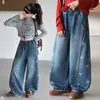 Pantalones de Niña Otoño 2026 Nueva Moda Ropa Infantil Pantalones Anchos Holgados para Niñas Ropa de Otoño Jeans de Guadaña para Niños
