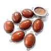 Colgante doble agujero ovalado de amatista incrustada nuevo transfronterizo 13*18mm superficie de huevo hecho a mano DIY accesorios de joyería de mano