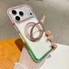 Funda de teléfono con soporte magnético degradado adecuada para iPhone 18 Pro Max, cubierta protectora acrílica transparente para Apple 17