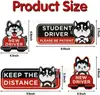 4 Piezas de Pegatinas de Gato de Dibujos Animados para Estudiantes que Conducen, Señales de Seguridad de Conejito Lindas, Pegatinas Reflectantes para Conductores Novatos