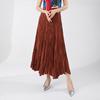 Saia Miyake, Saia Verão Feminina Linha A, High-End, Drapeada, Cintura Elástica, Aparência Emagrecedora, Bainha Larga, Saia Longa Plissada Fashion e Versátil