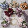 Ramo Mixto de Peonías Artificiales de 12 Cabezas Flores Hechas a Mano para Decoración de Boda Flores Decorativas Artificiales Arreglo de Boda Flores de Piso