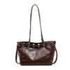 Bolso de mujer de gran capacidad, nuevo bolso tote vintage de otoño 2026 para ir al trabajo, bolso de hombro y cruzado versátil de alta gama
