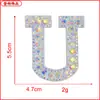 En stock color blanco parche con letras de pedrería pegatinas de tela accesorios para ropa fabricantes de accesorios suministro directo