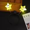 Estrella amarilla de cinco puntas Soporte Palo de luz de estrella Accesorios para conciertos Actuación infantil Diadema luminosa Diadema
