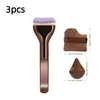 Set de Pinceles de Maquillaje Doble Cara Transfronterizo Europeo y Americano, Pincel para Base tipo Almohada, Pincel para Polvo de Rubor, Pincel de Maquillaje Color Café, Herramientas de Belleza